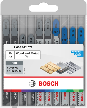 Bosch puidu- ja metallitriksi terade komplekt täiustatud, 10 tk.
